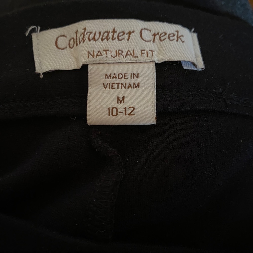 Coldwater Creek Pullup Pant Black with Gray stripe Size M 10/12 - Picture 3 of 4